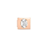 Nomination COMPOSABLE GLAM FAC, CZ Element aus Edelstahl, mit facettiertem Cubic Zirconia verziert, rosegold PVD-beschichtet (01_weiss)